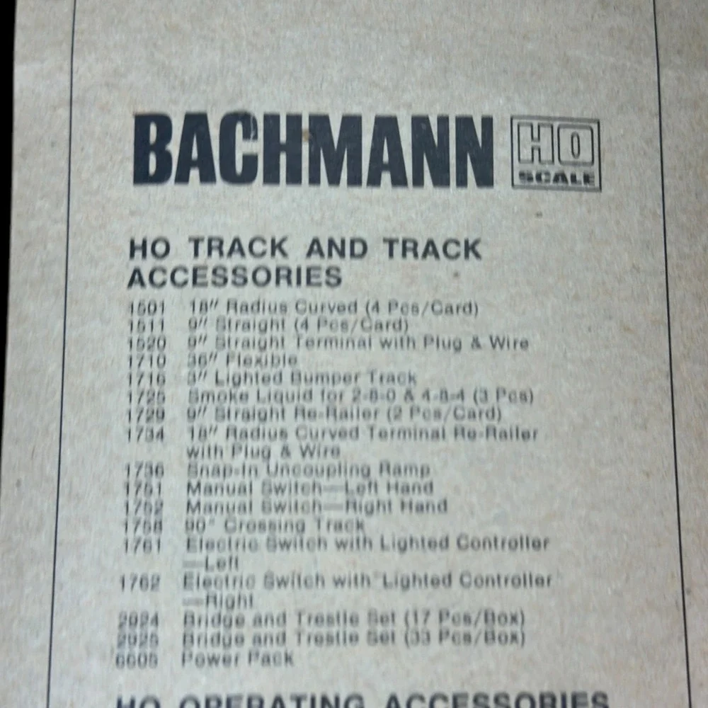 Bachman Train Track 44-1729-9 Straight Railer- 2 Pcs‎ HO Gauge Model Train Part